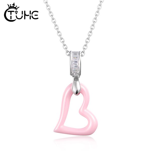 pendant necklaces black pink heart ceramic necklace for women never fade bijoux crystal wedding party geometric jewelry gifts, Silver
pendant necklaces black pink heart ceramic necklace for women never fade bijoux crystal wedding party geometric jewelry gifts, Silver