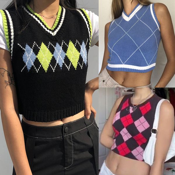 women's tanks & camis miyouj sweater vest argyle plaid knitted tank female streetwear preppy style y2k clothes stripe v neck cropped kn, White
women's tanks & camis miyouj sweater vest argyle plaid knitted tank female streetwear preppy style y2k clothes stripe v neck cropped kn, White