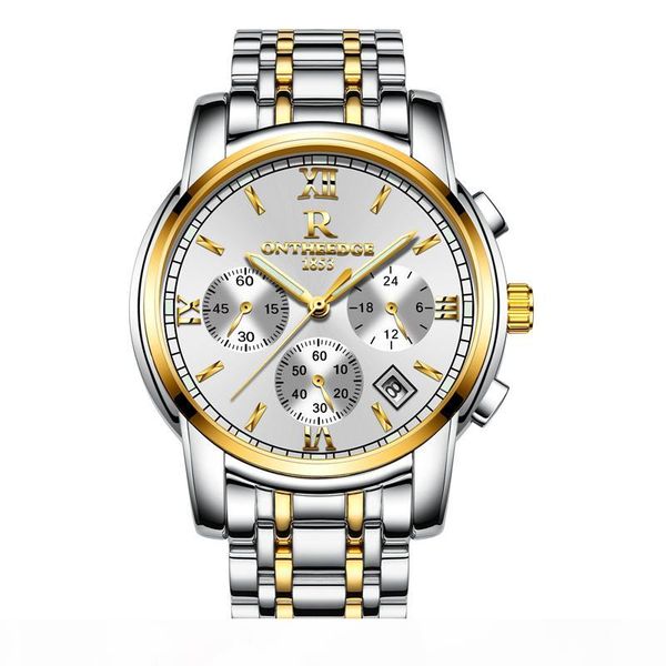 ontheedge men's watch steel quartz wrist watches luminous hands men male waterproof sports watch relogio masculino, Slivery;brown
ontheedge men's watch steel quartz wrist watches luminous hands men male waterproof sports watch relogio masculino, Slivery;brown