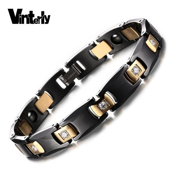 vinterly black ceramic bracelet for women chain link healing energy magnetic hematite crystals gold-color bracelets & bangles, Golden;silver
vinterly black ceramic bracelet for women chain link healing energy magnetic hematite crystals gold-color bracelets & bangles, Golden;silver