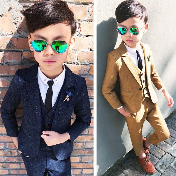 fashion boys solid suit set for wedding party performance costume kids blazer vest pants 3pcs formal flower boys wedding suit, Blue
fashion boys solid suit set for wedding party performance costume kids blazer vest pants 3pcs formal flower boys wedding suit, Blue