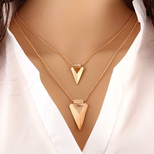 women hip hop necklace jewelry simple multilayer triangle metal pendant accessories clavicle chain fashion women jewelry gift, Silver
women hip hop necklace jewelry simple multilayer triangle metal pendant accessories clavicle chain fashion women jewelry gift, Silver