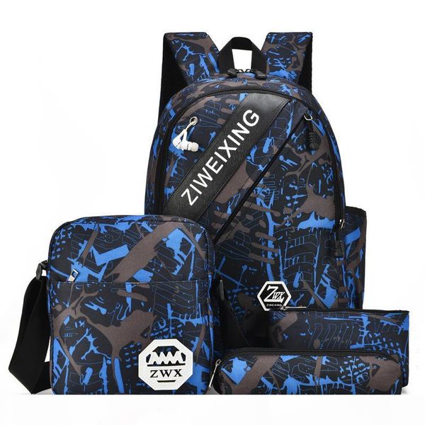 4pcs waterproof camouflage boys school bags capacity backpack for teenagers student blue book bag men school backpack women j190627
4pcs waterproof camouflage boys school bags capacity backpack for teenagers student blue book bag men school backpack women j190627