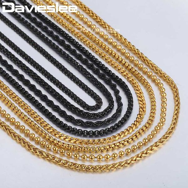 davieslee mens womens necklace gold black stainless steel braided wheat curb cuban link chain necklace dropshipping 2020 dknn3, Silver
davieslee mens womens necklace gold black stainless steel braided wheat curb cuban link chain necklace dropshipping 2020 dknn3, Silver
