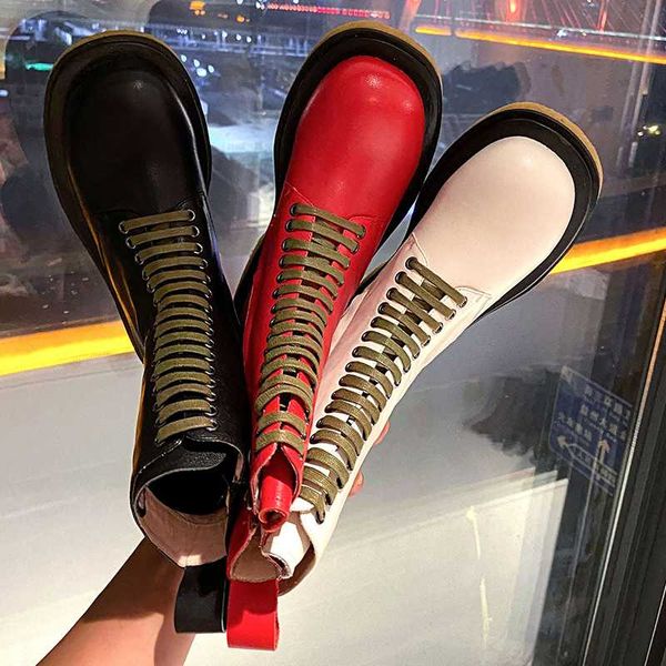 motorcycle boots women's shoes cow leather cross-tied handsome punk rock mid-calf boots bottes femme, Black
motorcycle boots women's shoes cow leather cross-tied handsome punk rock mid-calf boots bottes femme, Black