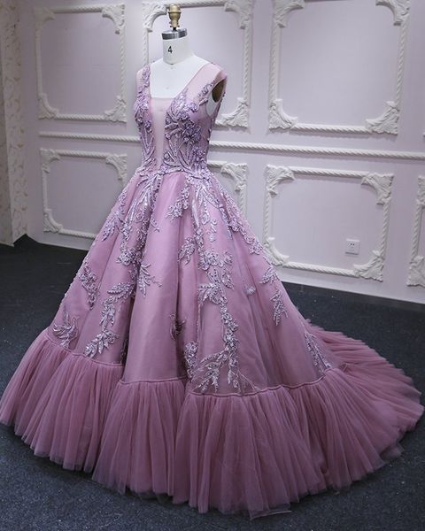 new pink princess long formal prom dresses lace appliques tulle v neck elegant evening dress robe de soiree engagement party gowns, Black
new pink princess long formal prom dresses lace appliques tulle v neck elegant evening dress robe de soiree engagement party gowns, Black