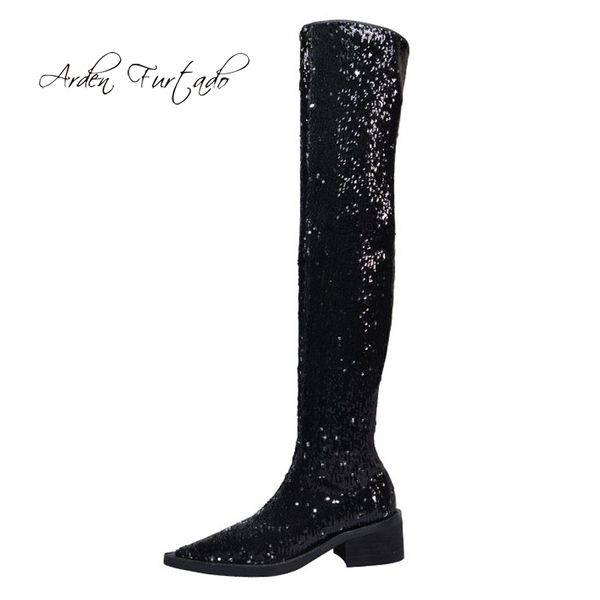 boots arden furtado fashion women's shoes winter pointed toe chunky heels zipper bling mature glitter flat over the knee, Black
boots arden furtado fashion women's shoes winter pointed toe chunky heels zipper bling mature glitter flat over the knee, Black