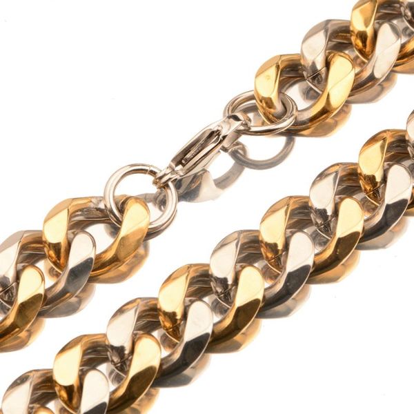 15mm wholesale stainless steel silver color&gold cuban curb chain biker jewelry mens unisexs necklace or bracelet bangle 7-40"
15mm wholesale stainless steel silver color&gold cuban curb chain biker jewelry mens unisexs necklace or bracelet bangle 7-40"