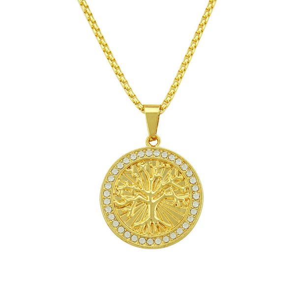new hip hop gold plated tree of life circular crystal pendant necklace bling bling cuban chain jewelry, Silver
new hip hop gold plated tree of life circular crystal pendant necklace bling bling cuban chain jewelry, Silver
