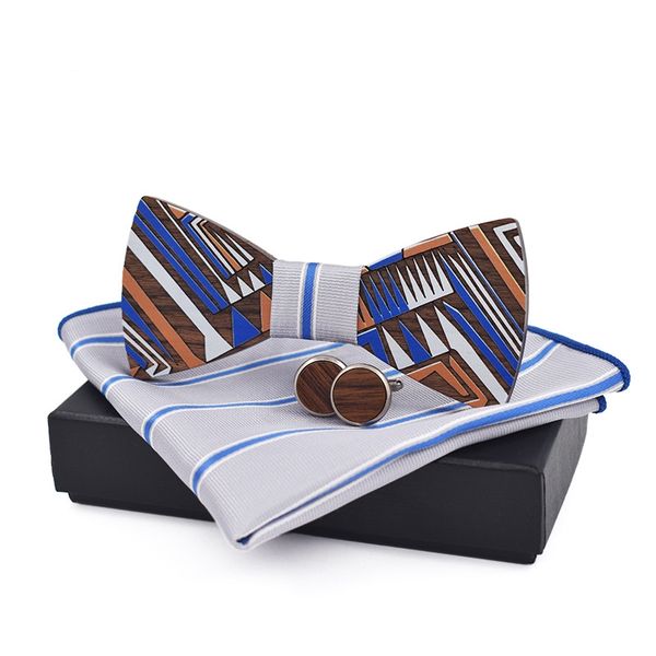 high-end gift box men's striped square cufflinks bow tie set color printed wooden bow with gift box, Blue;purple
high-end gift box men's striped square cufflinks bow tie set color printed wooden bow with gift box, Blue;purple