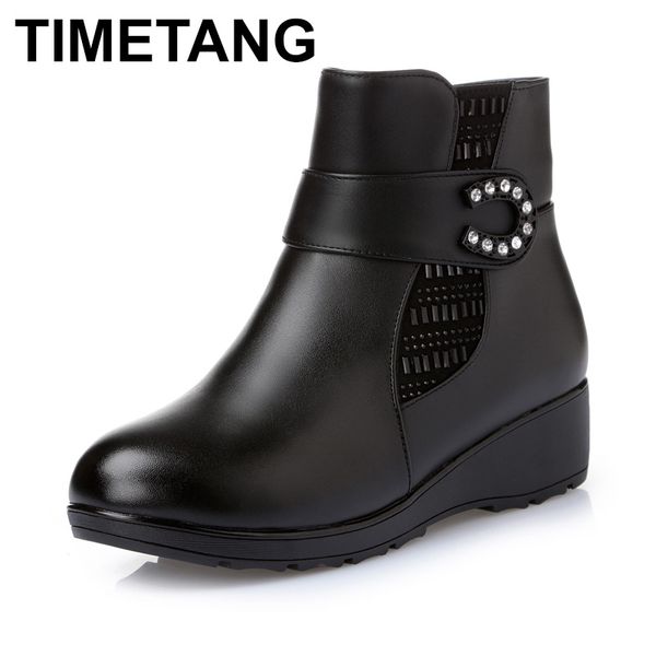 timetang plus size(35-43) winter women genuine leather wedges snow boots wool fur ankle boots warm shoes women, Black
timetang plus size(35-43) winter women genuine leather wedges snow boots wool fur ankle boots warm shoes women, Black