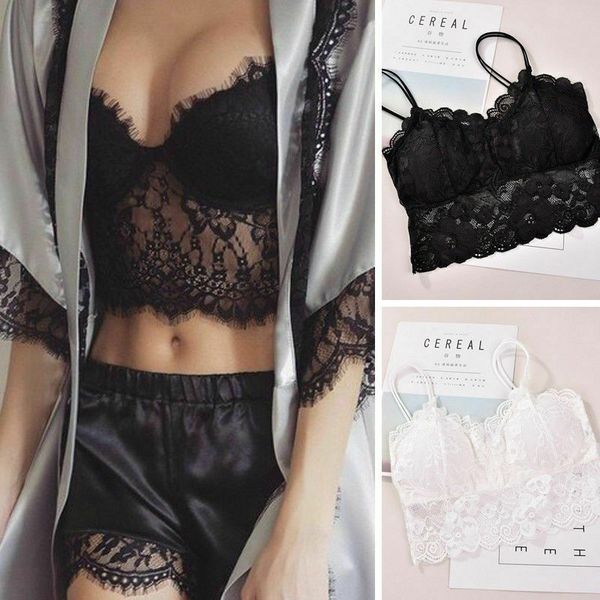 camisoles & tanks women's sleeveless eyelash lace lingerie see-through padded vest crochet push up bra tank bralette cami crop top, Black;white
camisoles & tanks women's sleeveless eyelash lace lingerie see-through padded vest crochet push up bra tank bralette cami crop top, Black;white