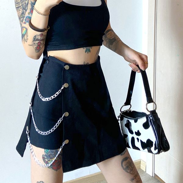 skirts high waist pleated skirt women punk dark style street black irregular patchwork with chain design harajuku streetwear
skirts high waist pleated skirt women punk dark style street black irregular patchwork with chain design harajuku streetwear