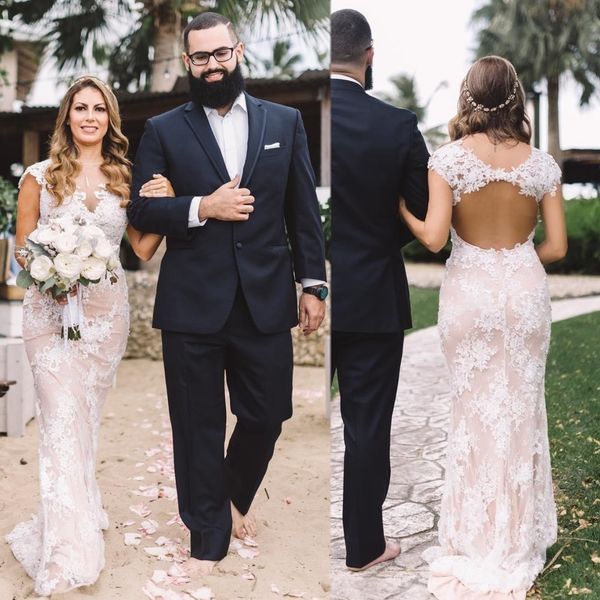 Boho Column Vintage Beach 2020 Wedding Dresses Sheer Neck Backless Long Country Sheath Bridal Gowns Lace
Boho Column Vintage Beach 2020 Wedding Dresses Sheer Neck Backless Long Country Sheath Bridal Gowns Lace