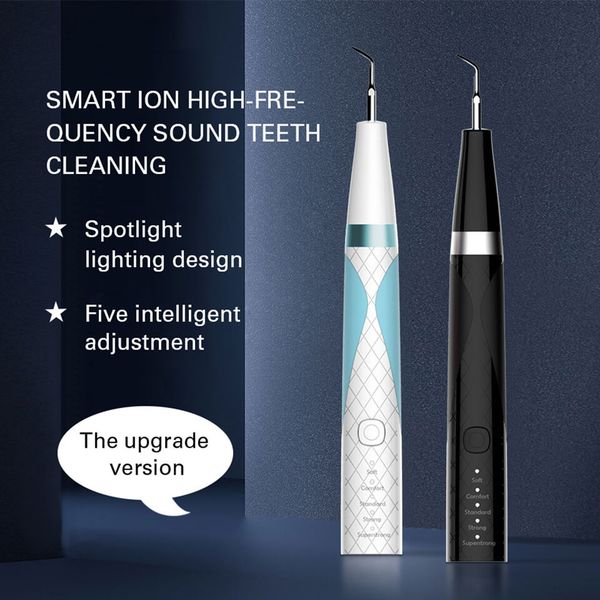 

household electric dental cleaner toothbrushes ultrasonic vibration with spotlight tartar stain calculus remover 5 working modes replaceable