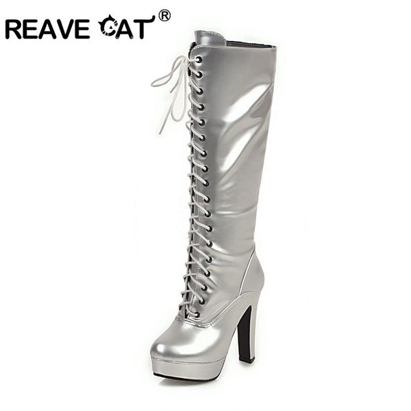boots reave cat women gladiator knee high lace up patent leather platform shoes woman heels booties motorcycle botas, Black
boots reave cat women gladiator knee high lace up patent leather platform shoes woman heels booties motorcycle botas, Black