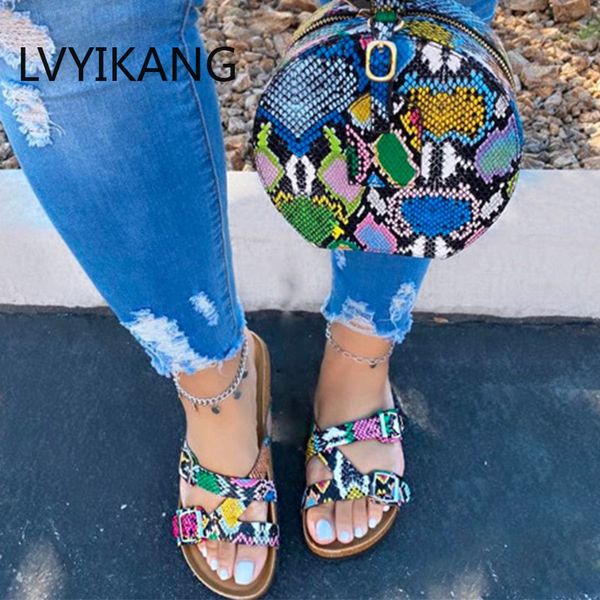 women summer snakes pu slippers ladies clip toe buckle strap woman fashion casual slip on shoes female color slipper 2020, Black
women summer snakes pu slippers ladies clip toe buckle strap woman fashion casual slip on shoes female color slipper 2020, Black