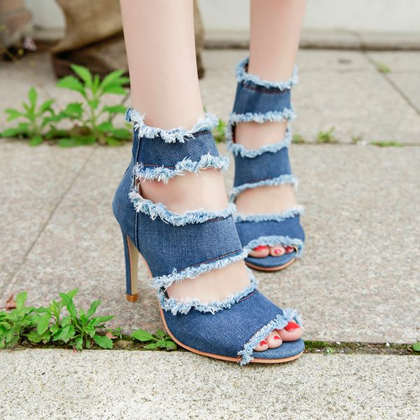 2020 high heels denim 10cm sandals women shoes woman jean lady zapatos de mujer botas sandalias mujer sapato feminino n35, Black
2020 high heels denim 10cm sandals women shoes woman jean lady zapatos de mujer botas sandalias mujer sapato feminino n35, Black