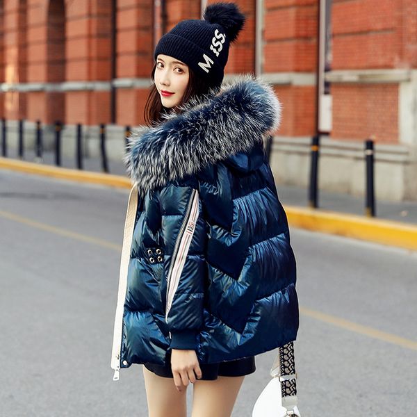 women's winter down jacket warm hooded coat female korean women parkas raccoon dog fur collar short 2020 abrigo mujer pph1674, Black
women's winter down jacket warm hooded coat female korean women parkas raccoon dog fur collar short 2020 abrigo mujer pph1674, Black