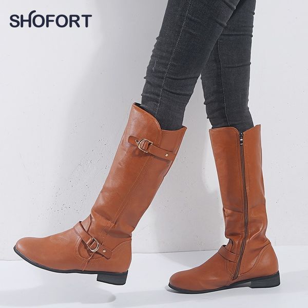 shofort knight boots 2020 waterproof non-slip mid-tube winter boots fashion buckle side zipper low heel plus velvet women shoes, Black
shofort knight boots 2020 waterproof non-slip mid-tube winter boots fashion buckle side zipper low heel plus velvet women shoes, Black