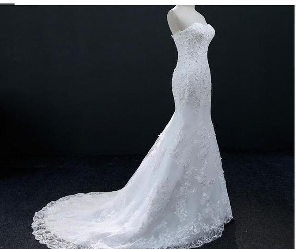 real p in-kind shooting fish-tail wedding lace applique tube halter straps beige autumn and winter mop church wedding dresses, White
real p in-kind shooting fish-tail wedding lace applique tube halter straps beige autumn and winter mop church wedding dresses, White