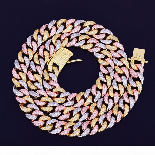 12mm 16-28inch iced out mixed colors cuban chain necklace hip hop jewelry copper material cz clasp men necklace, Silver
12mm 16-28inch iced out mixed colors cuban chain necklace hip hop jewelry copper material cz clasp men necklace, Silver