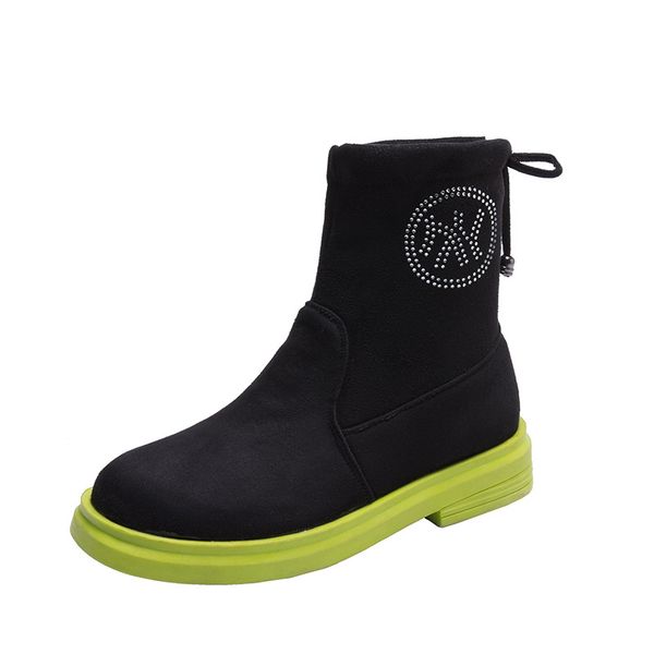 fashion short tube yellow,green bottom plus velvet thick flat women's cotton shoes winter boots women stretch boots snow, Black
fashion short tube yellow,green bottom plus velvet thick flat women's cotton shoes winter boots women stretch boots snow, Black