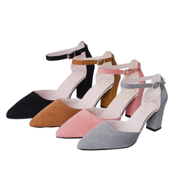 women pointed toe thick heel suede leather single shoes for women femeninas ankle strap wedding wear pumps shoes new 2020, Black
women pointed toe thick heel suede leather single shoes for women femeninas ankle strap wedding wear pumps shoes new 2020, Black