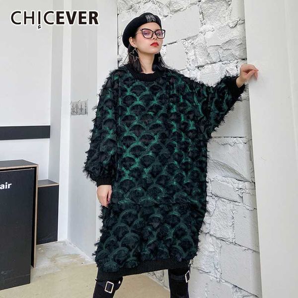 casual dresses chicever patchwork feathers dress for women o neck lantern long sleeve hit color streetwear oversized female 2021 fall, Black;gray
casual dresses chicever patchwork feathers dress for women o neck lantern long sleeve hit color streetwear oversized female 2021 fall, Black;gray