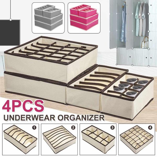 4 pcs foldable underwear bra clothes organizer for clothes drawer closet wardrobe organizer home storage box dividers for socks
4 pcs foldable underwear bra clothes organizer for clothes drawer closet wardrobe organizer home storage box dividers for socks