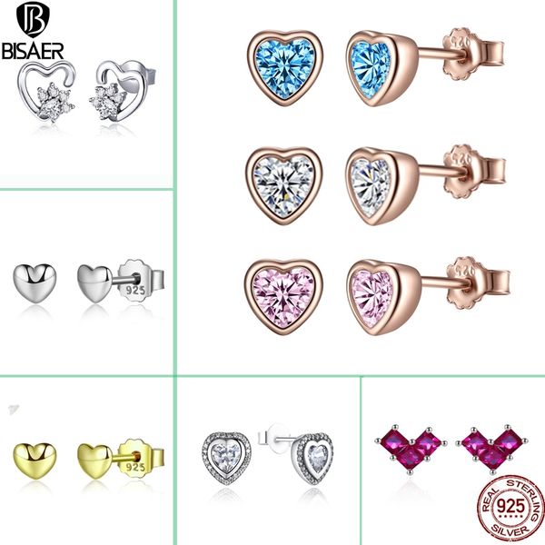 stud bisaer 925 sterling silver love heart shape earrings for women fashion cz small jewelry crystal brincos gift, Golden;silver
stud bisaer 925 sterling silver love heart shape earrings for women fashion cz small jewelry crystal brincos gift, Golden;silver