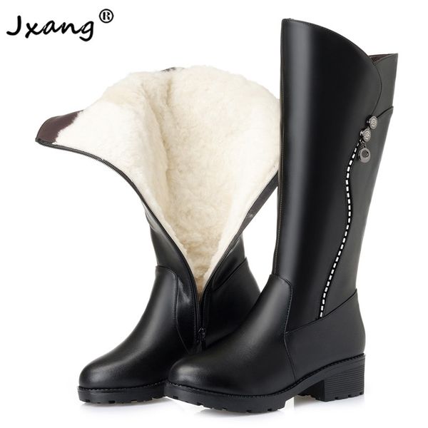 jxang 2020 wool women snow boots shoes plush warm genuine leather high boots fur warm platform for women winter lady black
jxang 2020 wool women snow boots shoes plush warm genuine leather high boots fur warm platform for women winter lady black