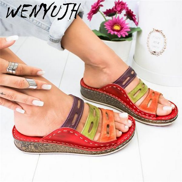 wenyujh summer women slippers 2020 rome retro casual shoes thick bottom wedge open toe sandals beach slip on slides female, Black
wenyujh summer women slippers 2020 rome retro casual shoes thick bottom wedge open toe sandals beach slip on slides female, Black