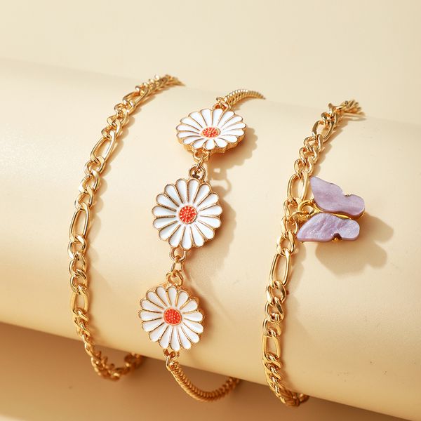 huatang 3pc exquisite butterfly pendant daisy bracelet set for women multilayer gold color guba chains female party jewelry gift, Golden;silver
huatang 3pc exquisite butterfly pendant daisy bracelet set for women multilayer gold color guba chains female party jewelry gift, Golden;silver