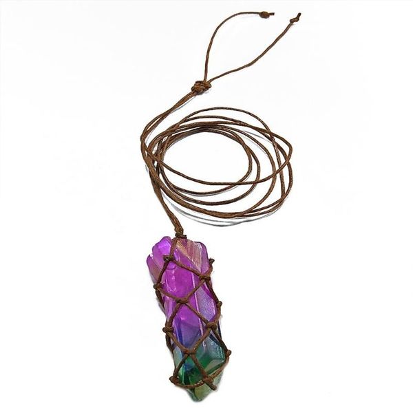 natural faux crystal column pendant handmade weave rope necklace jewelry ceramics beads pendant long necklace, Silver
natural faux crystal column pendant handmade weave rope necklace jewelry ceramics beads pendant long necklace, Silver