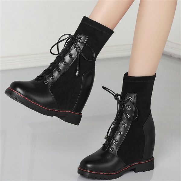 black women lace up cow leather hidden wedges high heel platform pumps shoes female high round toe ankle boots casual shoes
black women lace up cow leather hidden wedges high heel platform pumps shoes female high round toe ankle boots casual shoes