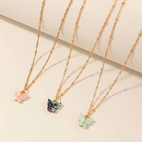 3pcs/set sweet acrylic color butterfly necklace for women long wild clavicle chain pendant refined stylish mujer gift, Silver
3pcs/set sweet acrylic color butterfly necklace for women long wild clavicle chain pendant refined stylish mujer gift, Silver