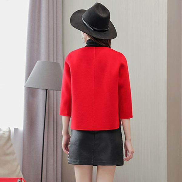 2020 autumn new women o-neck open stitch two sided wool coat slim fashion short tweed coat female manually overcoat zx501, Black
2020 autumn new women o-neck open stitch two sided wool coat slim fashion short tweed coat female manually overcoat zx501, Black