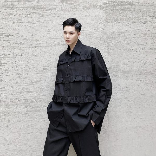 new male women japan streetwear vintage fashion couple shirt men folds splice loose casual long sleeve shirt, White;black
new male women japan streetwear vintage fashion couple shirt men folds splice loose casual long sleeve shirt, White;black