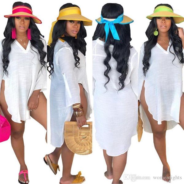 women t shirts summer beach long casual loose split split up designer tees white v -neck
women t shirts summer beach long casual loose split split up designer tees white v -neck