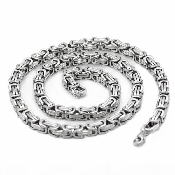 men stainless steel necklace viking king chain, Silver