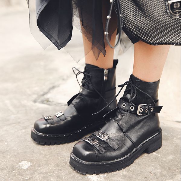 platform metal modern motorcycle boots genuine leather metal buckle flat black martin boots lace-up classics plush ankle boots
platform metal modern motorcycle boots genuine leather metal buckle flat black martin boots lace-up classics plush ankle boots