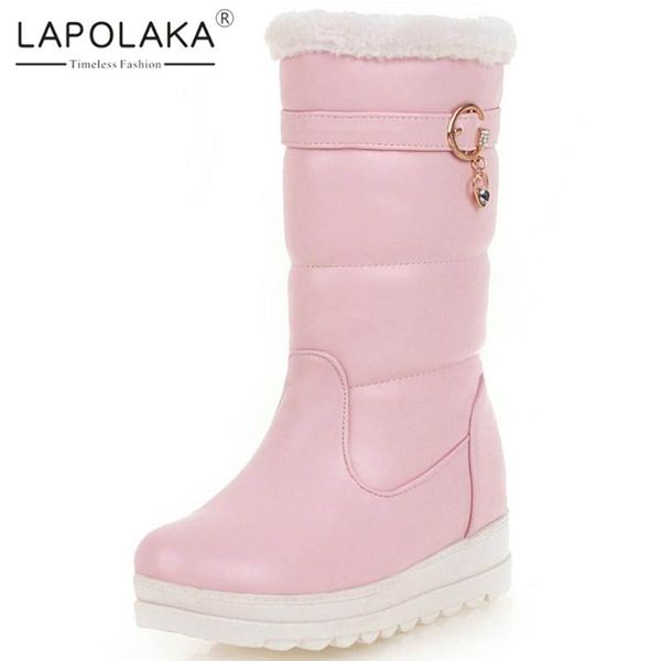boots lapolaka fashion large size 30-42 increasing heels mid calf women shoes woman slip on add fur warm winter, Black
boots lapolaka fashion large size 30-42 increasing heels mid calf women shoes woman slip on add fur warm winter, Black