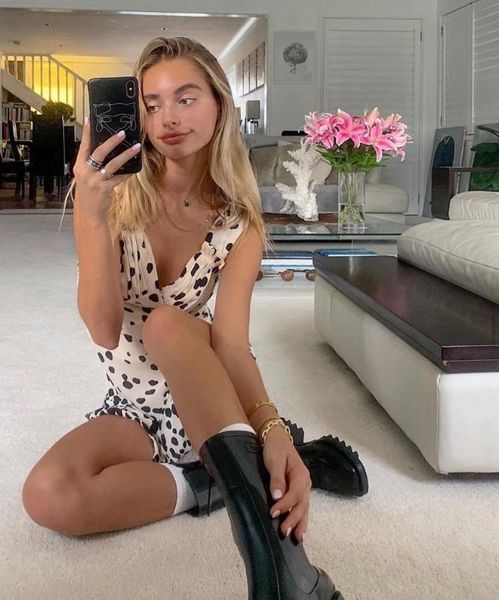 women's silk vintage fashion dot printing sleeveless v-neck silk mini dress, Black;gray
women's silk vintage fashion dot printing sleeveless v-neck silk mini dress, Black;gray