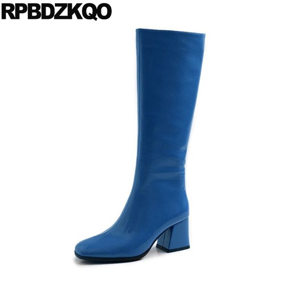 patent leather high heel tall square toe thick 2020 fall long blue block women shoes autumn knee chunky ladies side zip boots, Black
patent leather high heel tall square toe thick 2020 fall long blue block women shoes autumn knee chunky ladies side zip boots, Black
