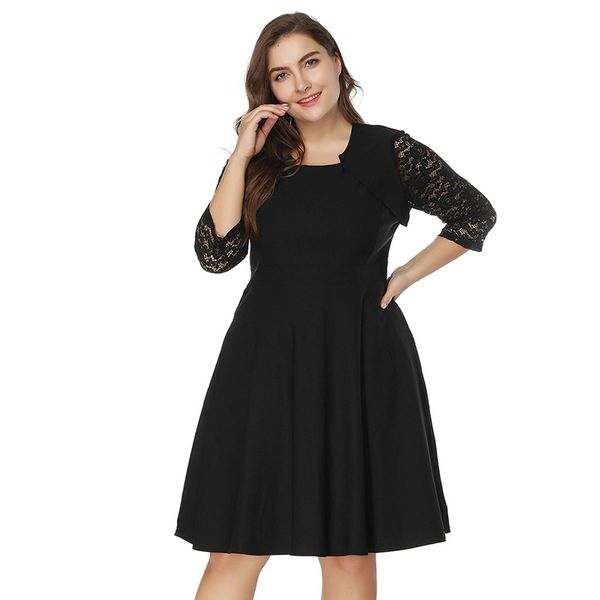fashion women plus size 5xl lace dress vintage elegant 3/4 sleeves high waist a-line evening party gowns casual dresses vestidos, Black;gray
fashion women plus size 5xl lace dress vintage elegant 3/4 sleeves high waist a-line evening party gowns casual dresses vestidos, Black;gray