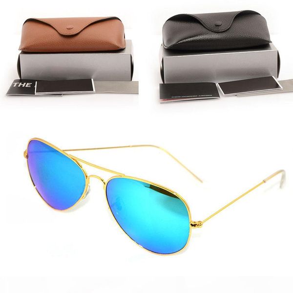 mens sun glasses brand women sunglasses new mirror sunglasses designers pilot sunglasses glass glasses 58mm with cases and boxs, White;black