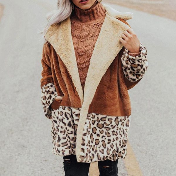 leopard patchwork women fashion warm coat autumn lapel plush jacket coat women plus size overcoat long sleeves sale, Black;brown
leopard patchwork women fashion warm coat autumn lapel plush jacket coat women plus size overcoat long sleeves sale, Black;brown