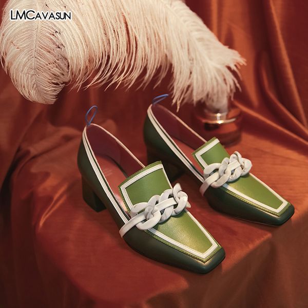 lmcavasun women summer high heels fashion genuine leather pumps spring thick heels shoes square toe slip on heel woman shoes, Black
lmcavasun women summer high heels fashion genuine leather pumps spring thick heels shoes square toe slip on heel woman shoes, Black