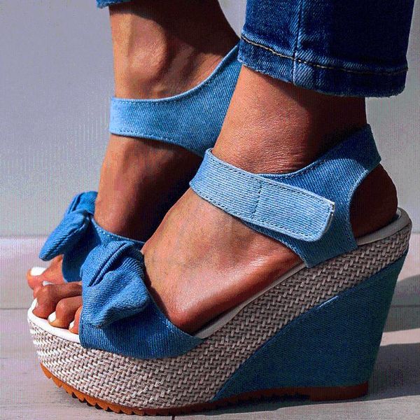 sandals women's 2021 high heels sweet bow denim leisure platform wedges summer shoes, Black
sandals women's 2021 high heels sweet bow denim leisure platform wedges summer shoes, Black